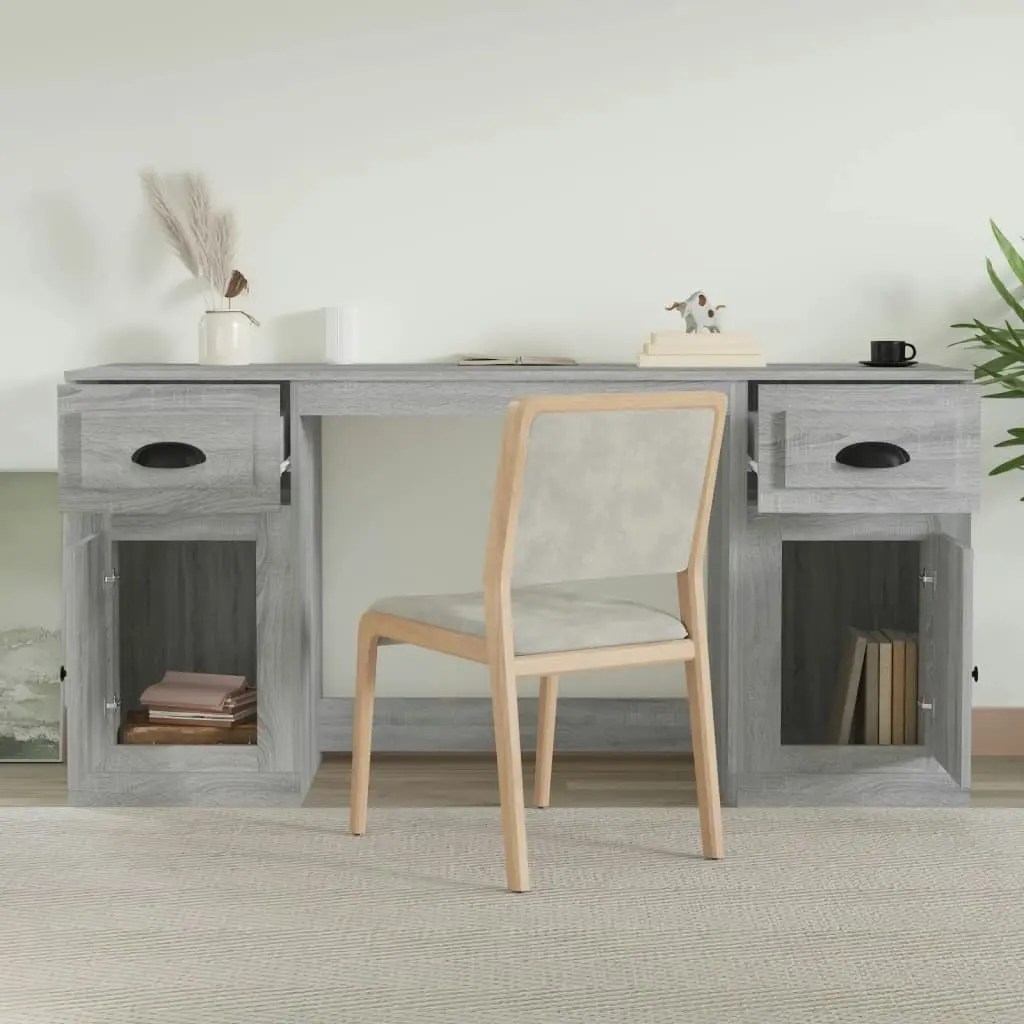 Desk with Cabinet Grey Sonoma Engineered Wood 3185333