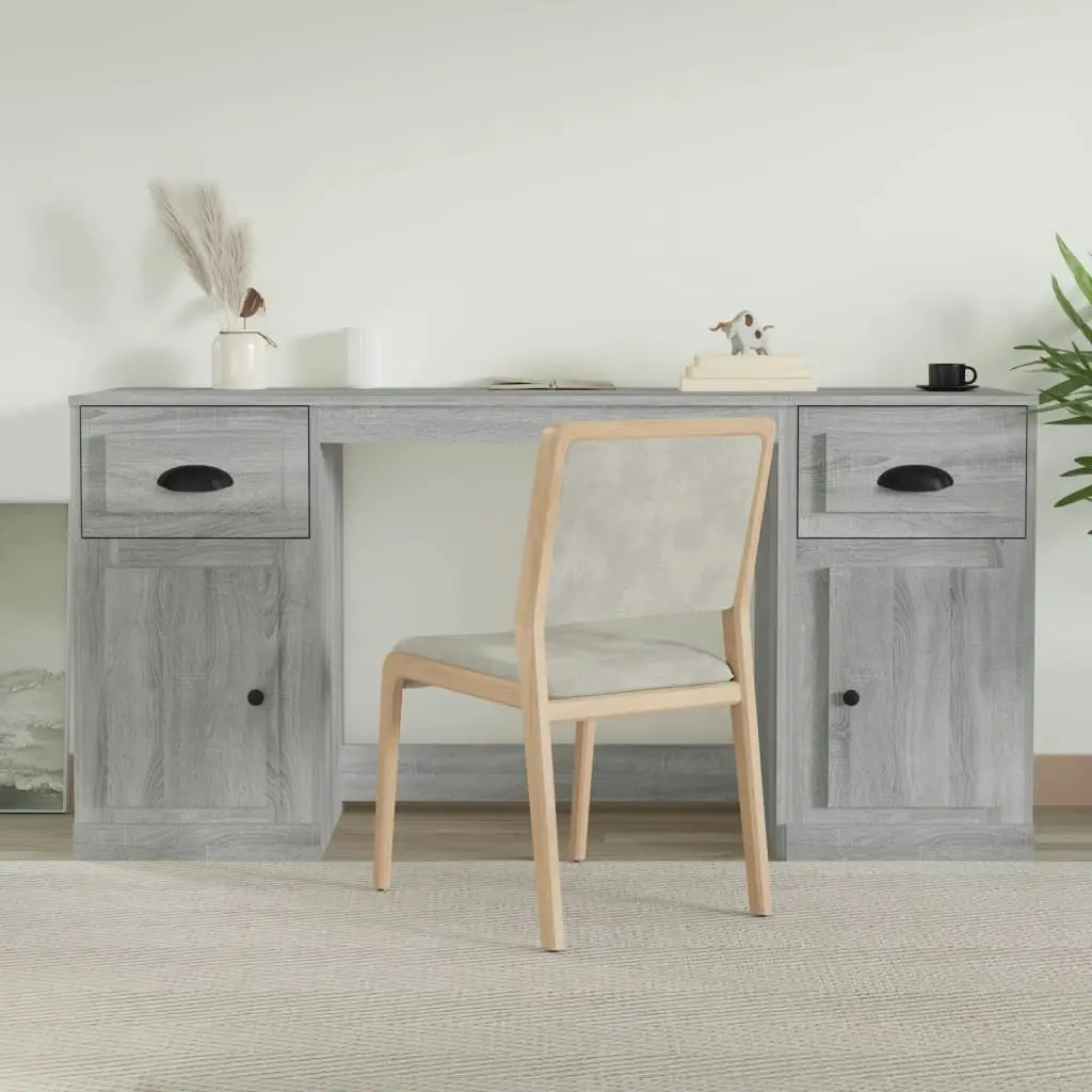 Desk with Cabinet Grey Sonoma Engineered Wood 3185333