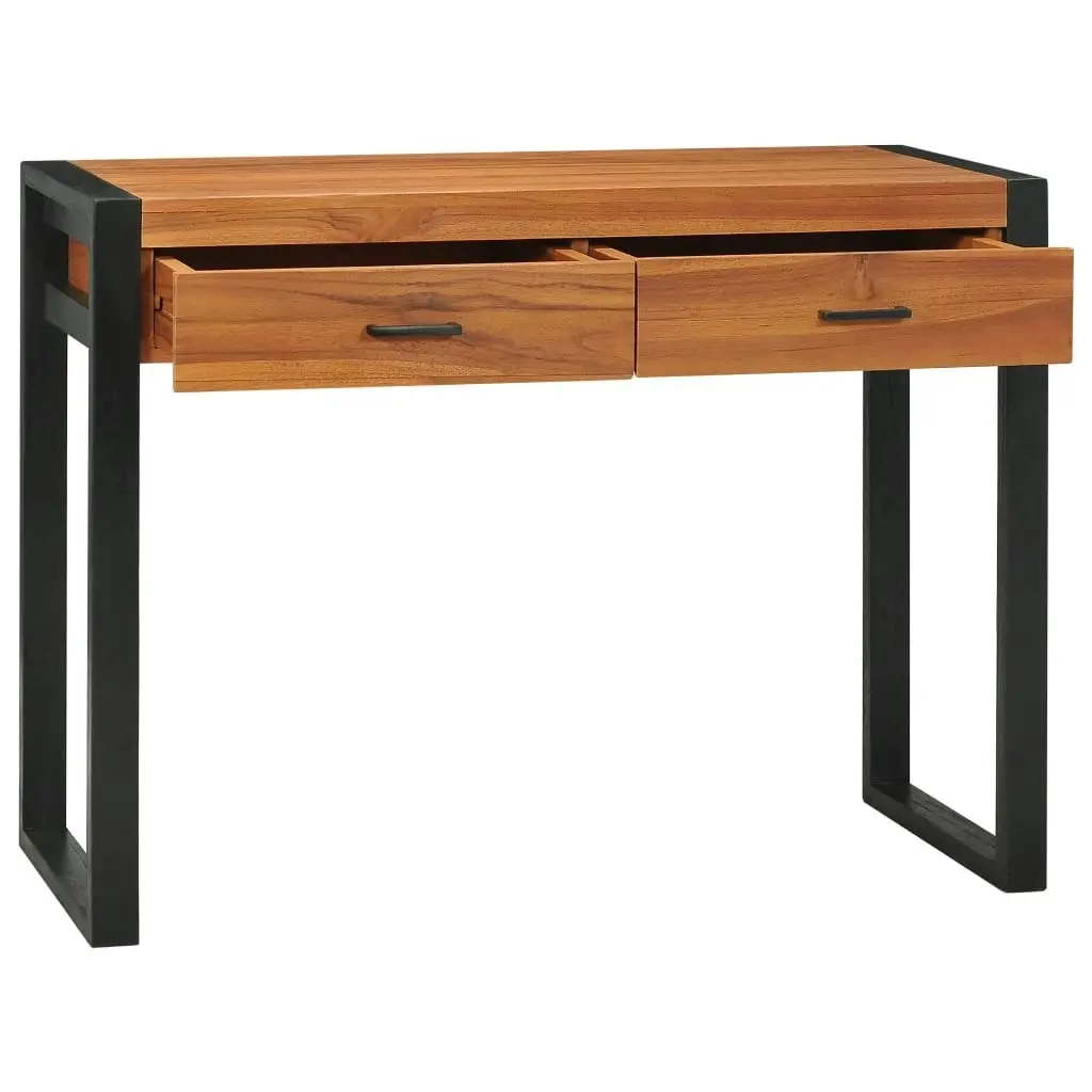 Desk with 2 Drawers 100x40x75 cm Teak Wood 325268