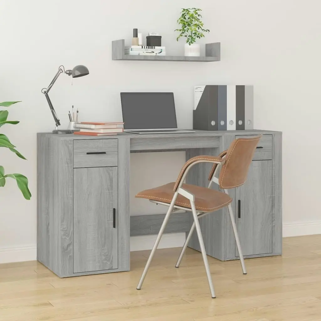 Desk with Cabinet Grey Sonoma Engineered Wood 3185437