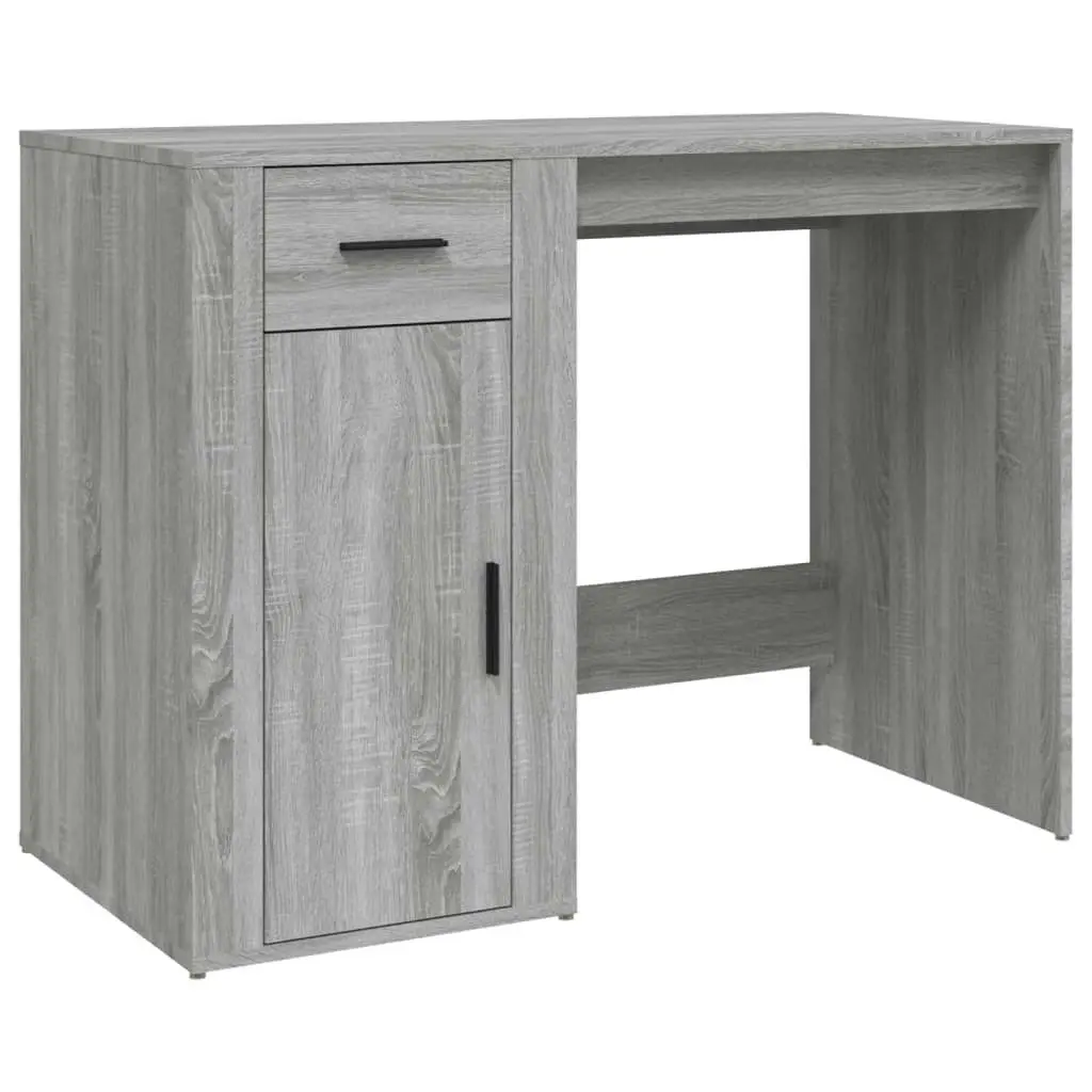 Desk with Cabinet Grey Sonoma Engineered Wood 3185437