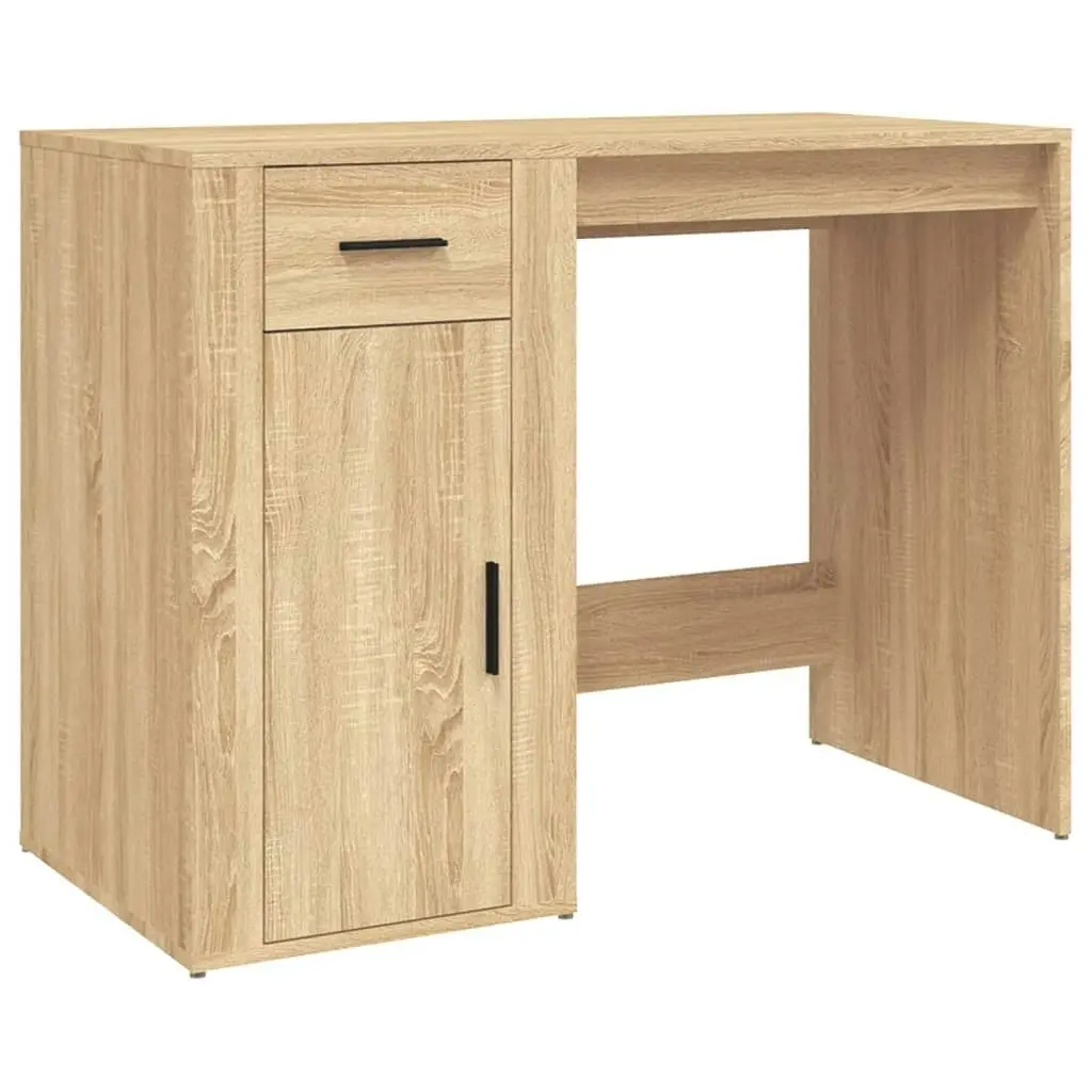 Desk with Cabinet Sonoma Oak Engineered Wood 3185434