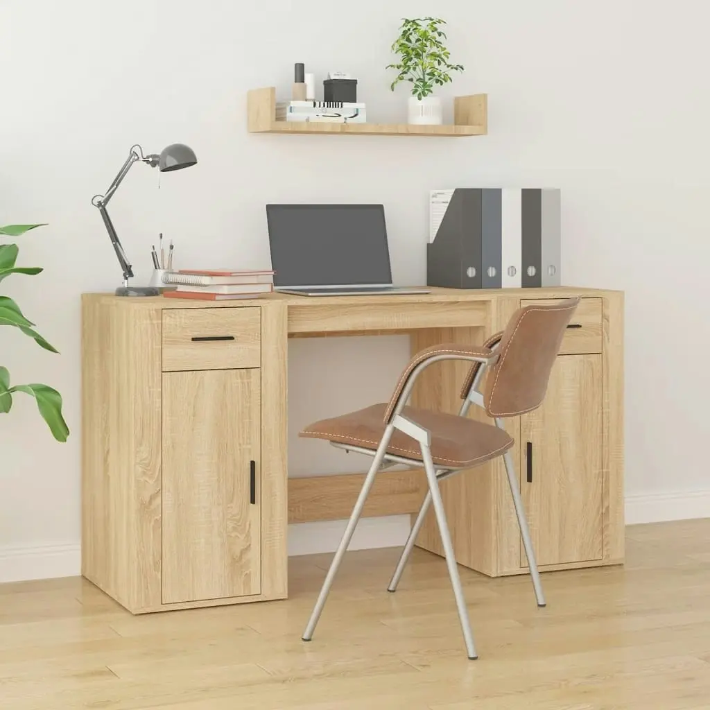 Desk with Cabinet Sonoma Oak Engineered Wood 3185434