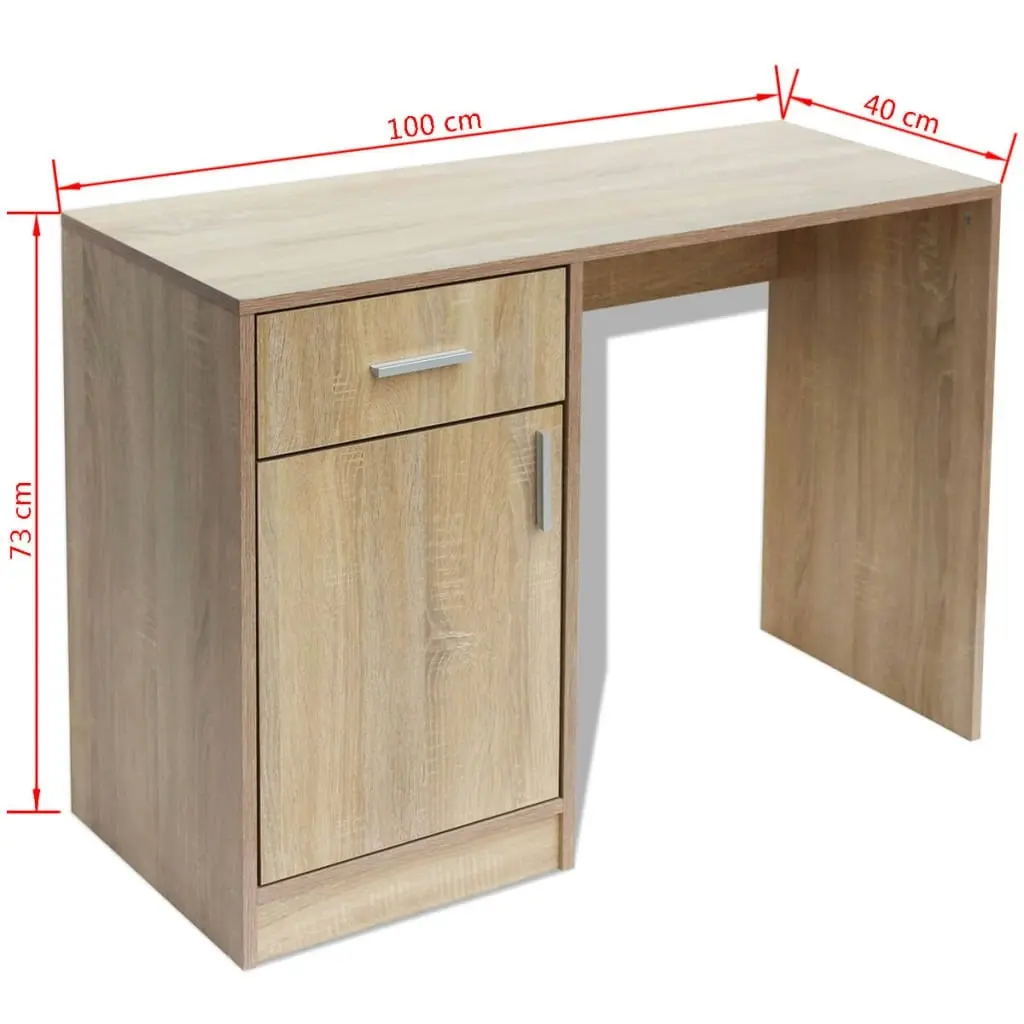 Desk with Drawer and Cabinet Oak 100x40x73 cm 243057