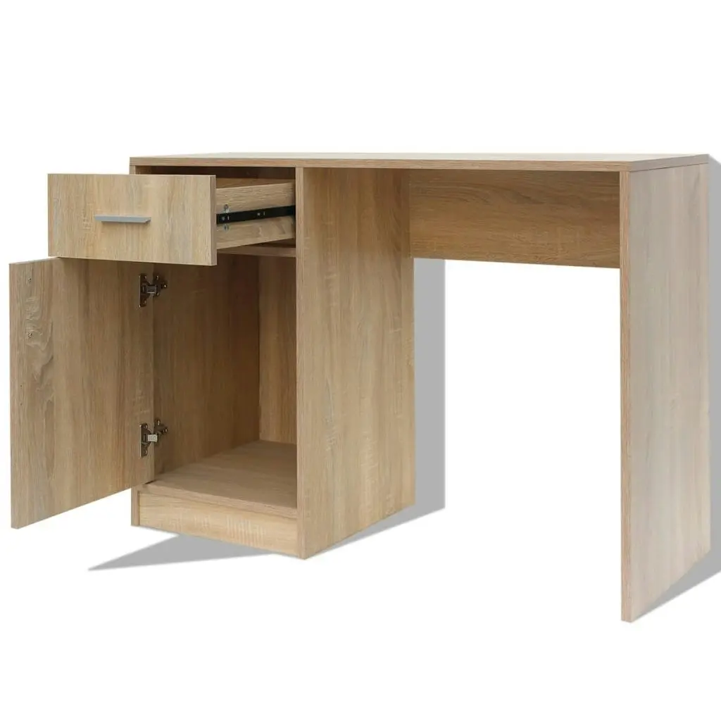 Desk with Drawer and Cabinet Oak 100x40x73 cm 243057