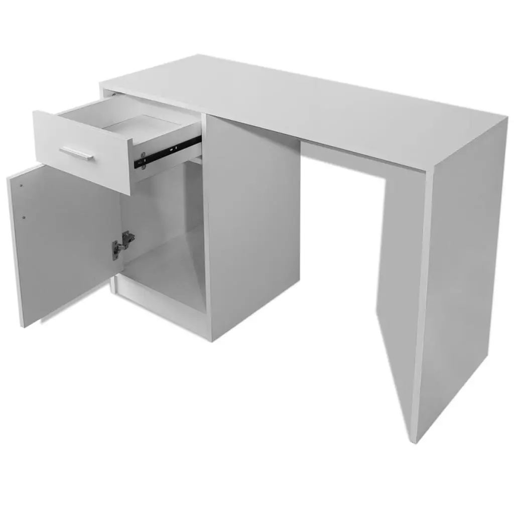 Desk with Drawer and Cabinet White 100x40x73 cm 243058