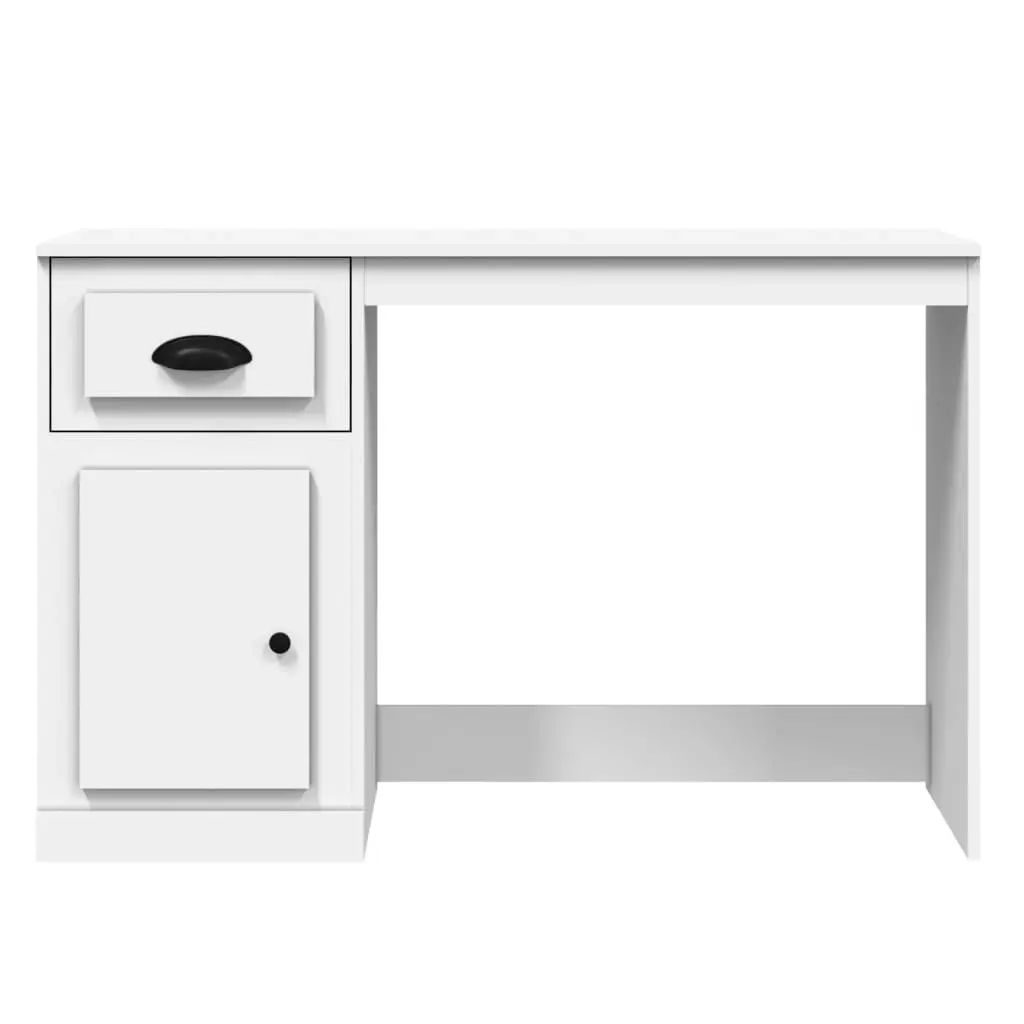 Desk with Drawer High Gloss White 115x50x75 cm Engineered Wood 816474