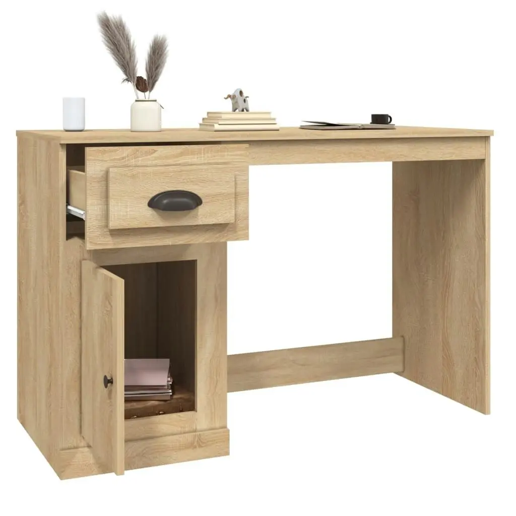 Desk with Drawer Sonoma Oak 115x50x75 cm Engineered Wood 816475