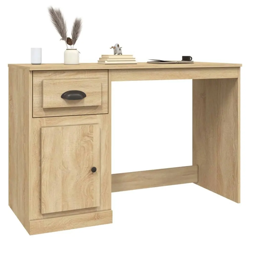 Desk with Drawer Sonoma Oak 115x50x75 cm Engineered Wood 816475