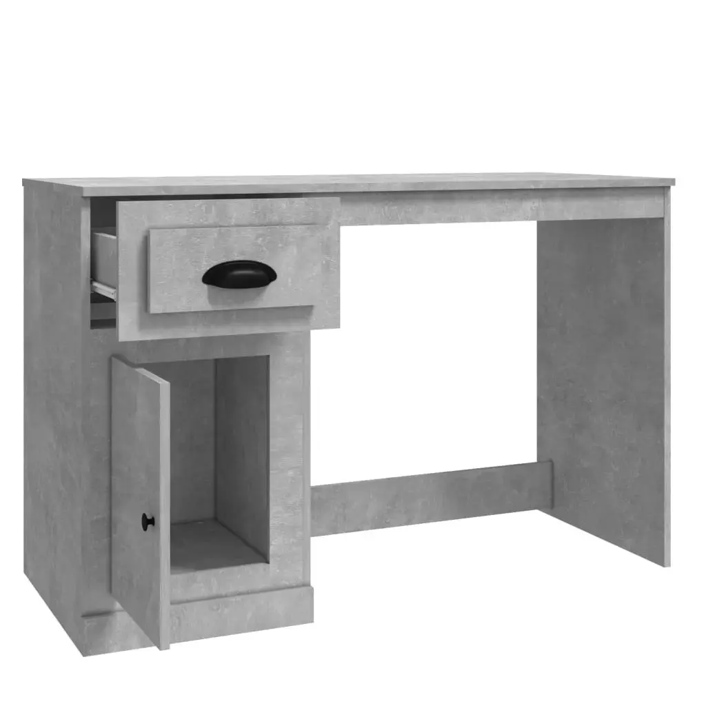 Desk with Drawer Concrete Grey 115x50x75 cm Engineered Wood 816476