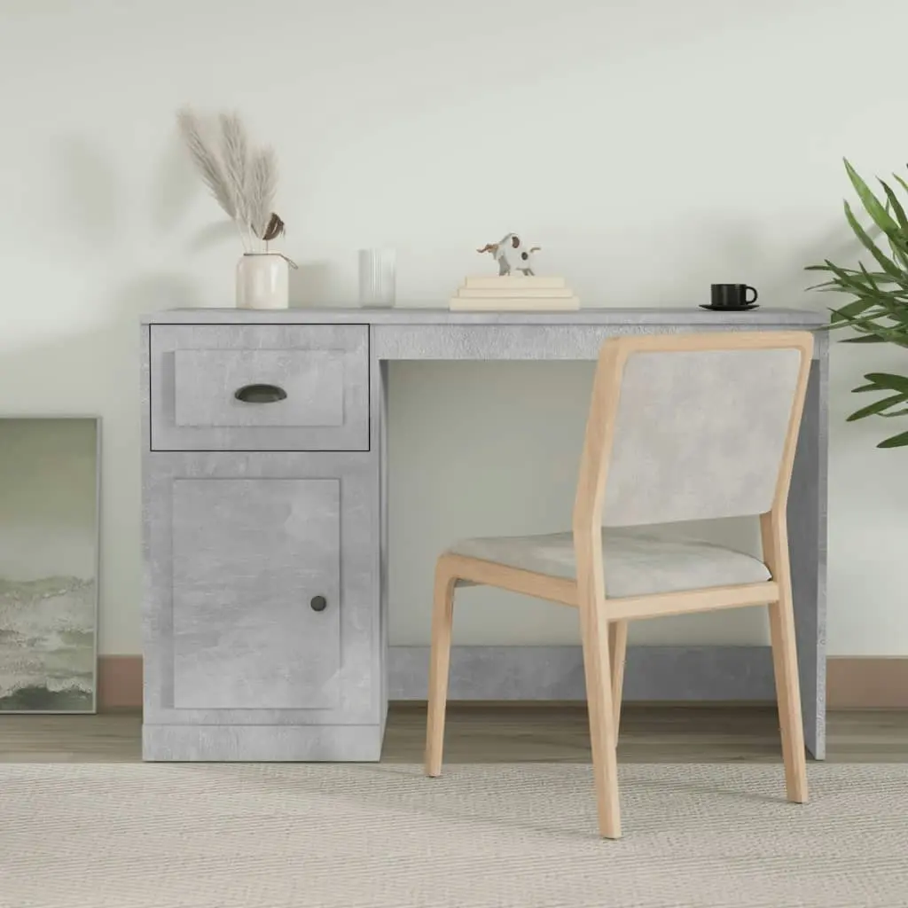 Desk with Drawer Concrete Grey 115x50x75 cm Engineered Wood 816476