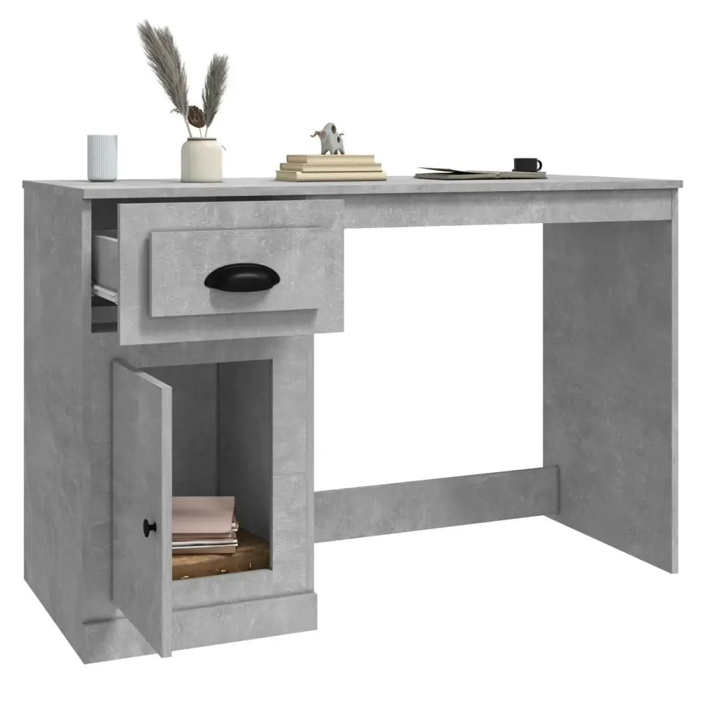 Desk with Drawer Concrete Grey 115x50x75 cm Engineered Wood 816476