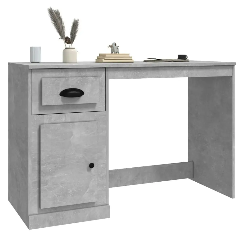 Desk with Drawer Concrete Grey 115x50x75 cm Engineered Wood 816476