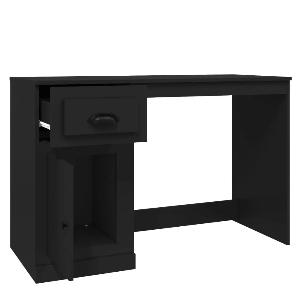 Desk with Drawer Black 115x50x75 cm Engineered Wood 816473