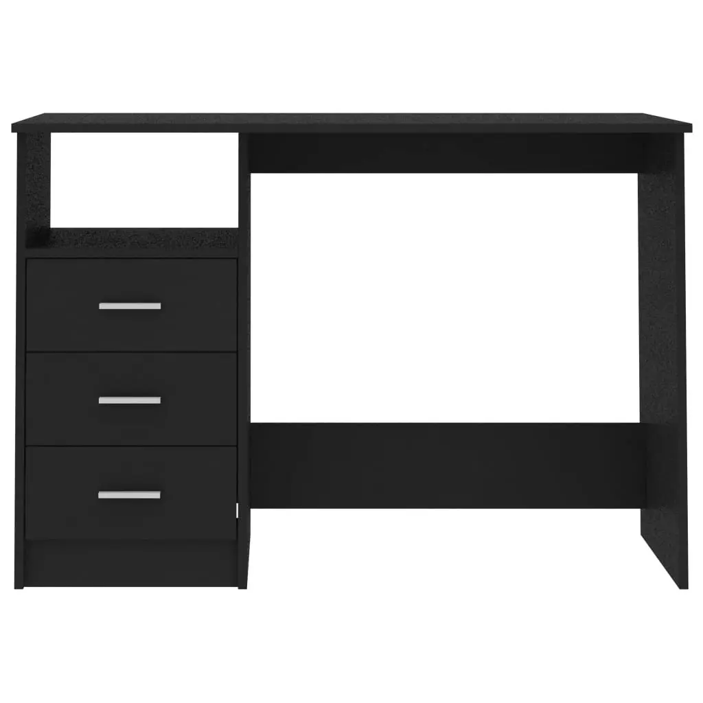 Desk with Drawers Black 110x50x76 cm Engineered Wood 800559