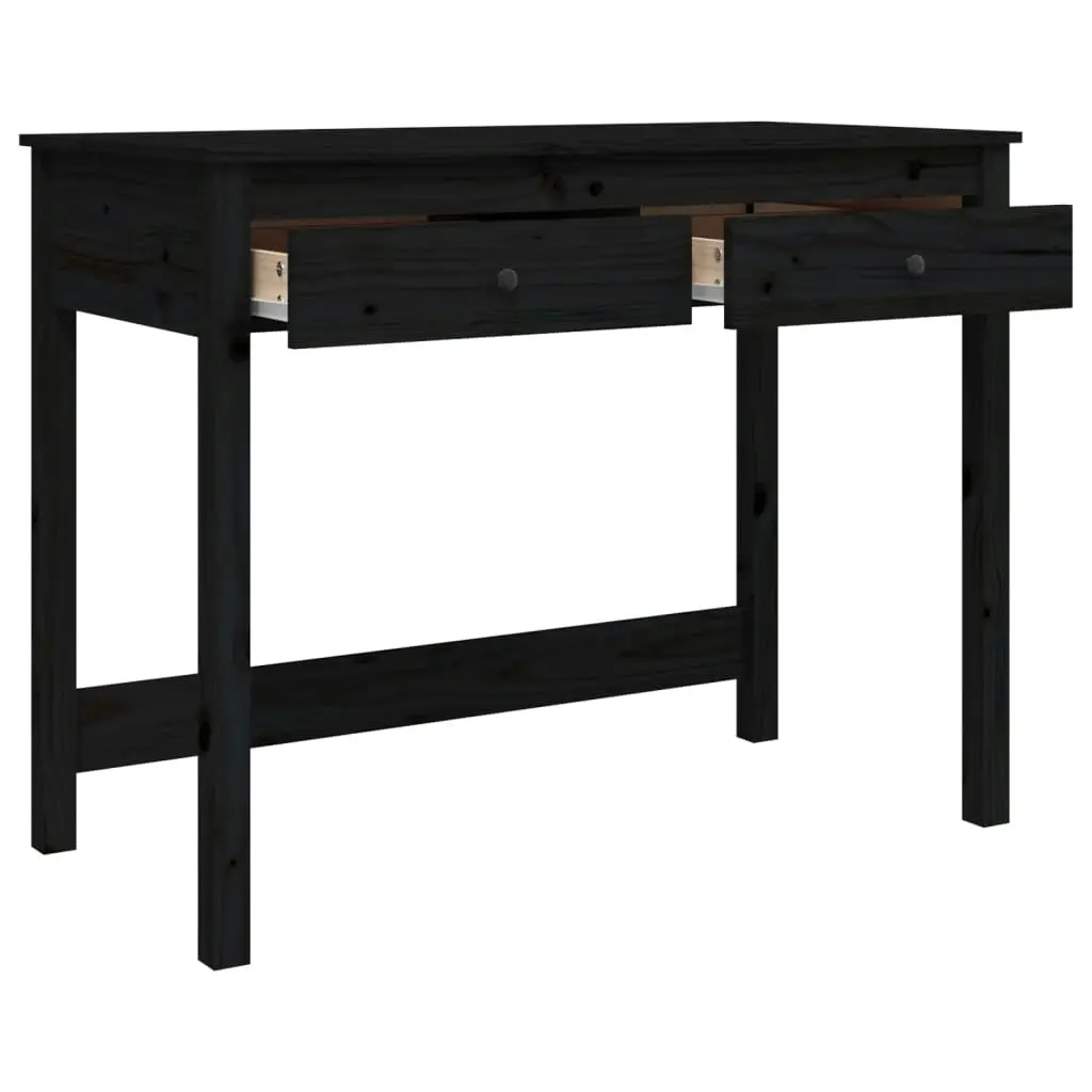 Desk with Drawers Black 100x50x78 cm Solid Wood Pine 824647