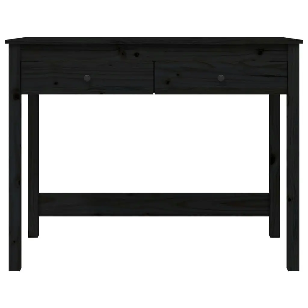 Desk with Drawers Black 100x50x78 cm Solid Wood Pine 824647