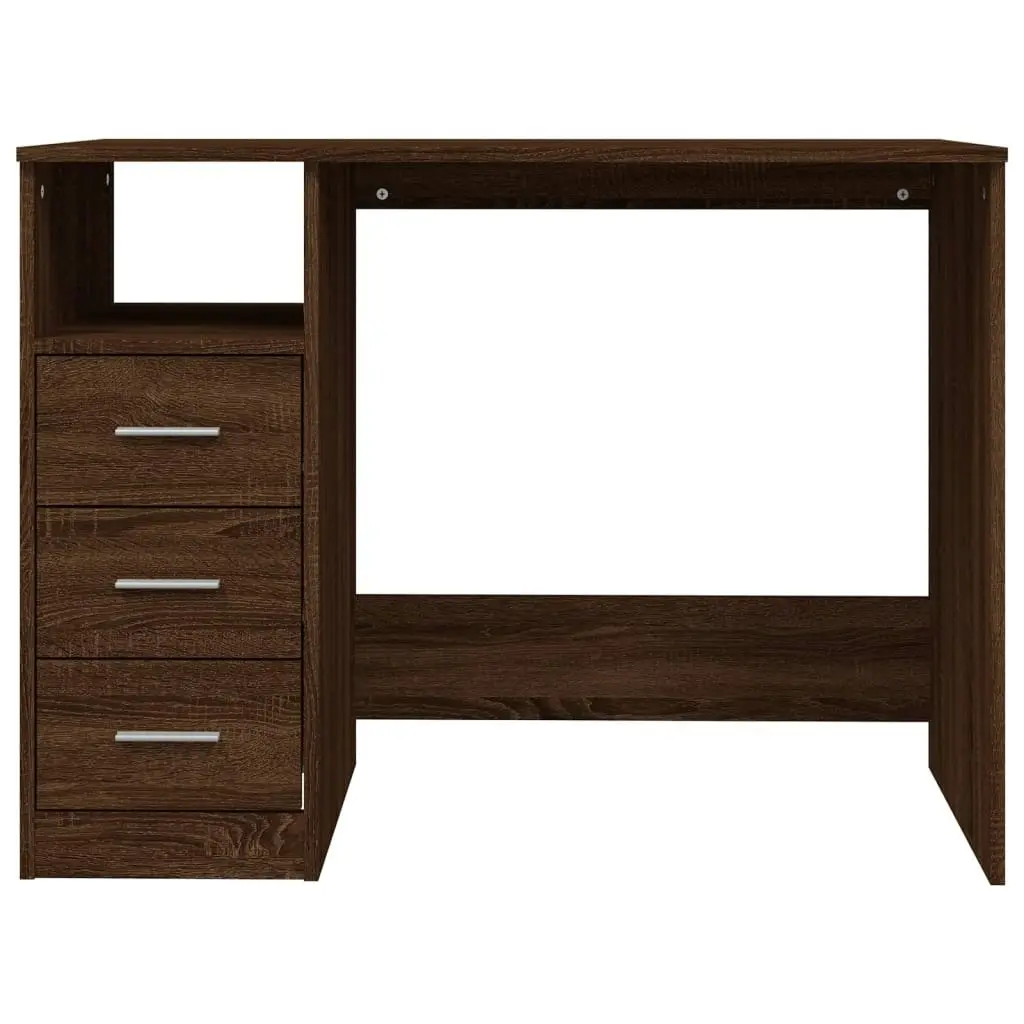 Desk with Drawers Brown Oak 102x50x76 cm Engineered Wood 823039