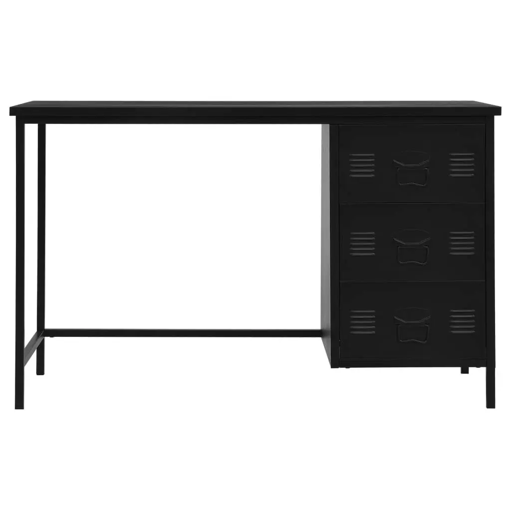 Desk with Drawers Industrial Black 120x55x75 cm Steel 145361