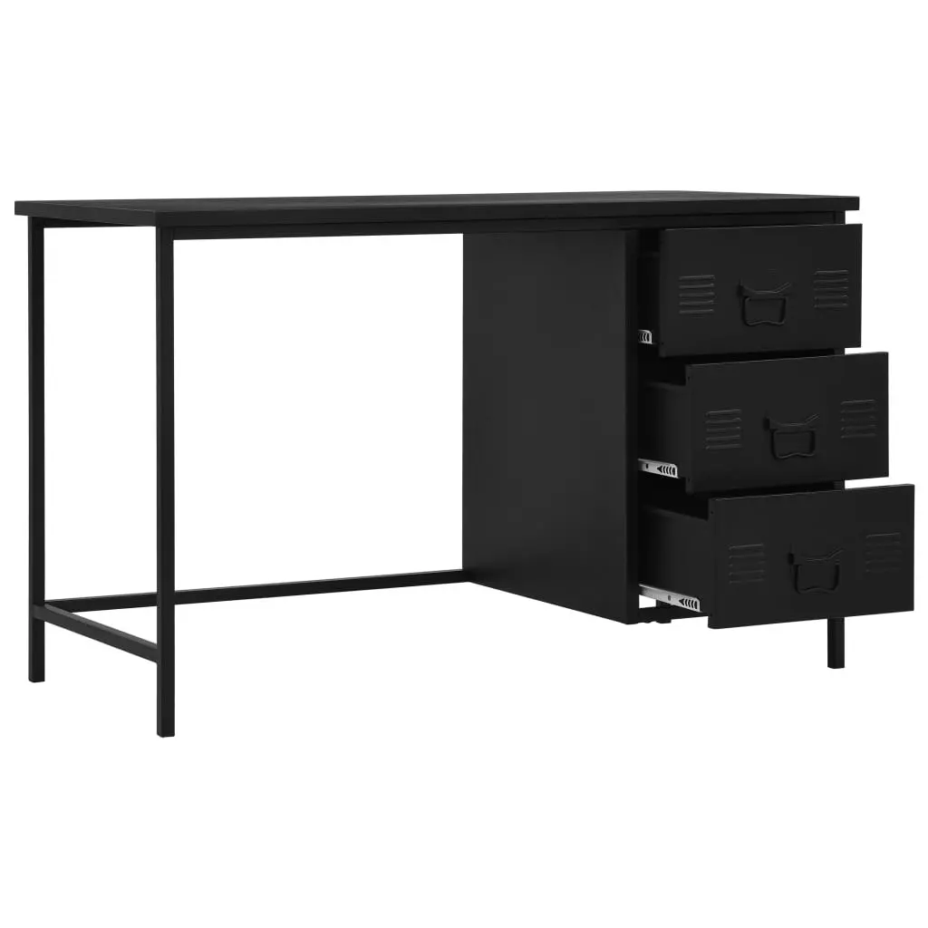 Desk with Drawers Industrial Black 120x55x75 cm Steel 145361