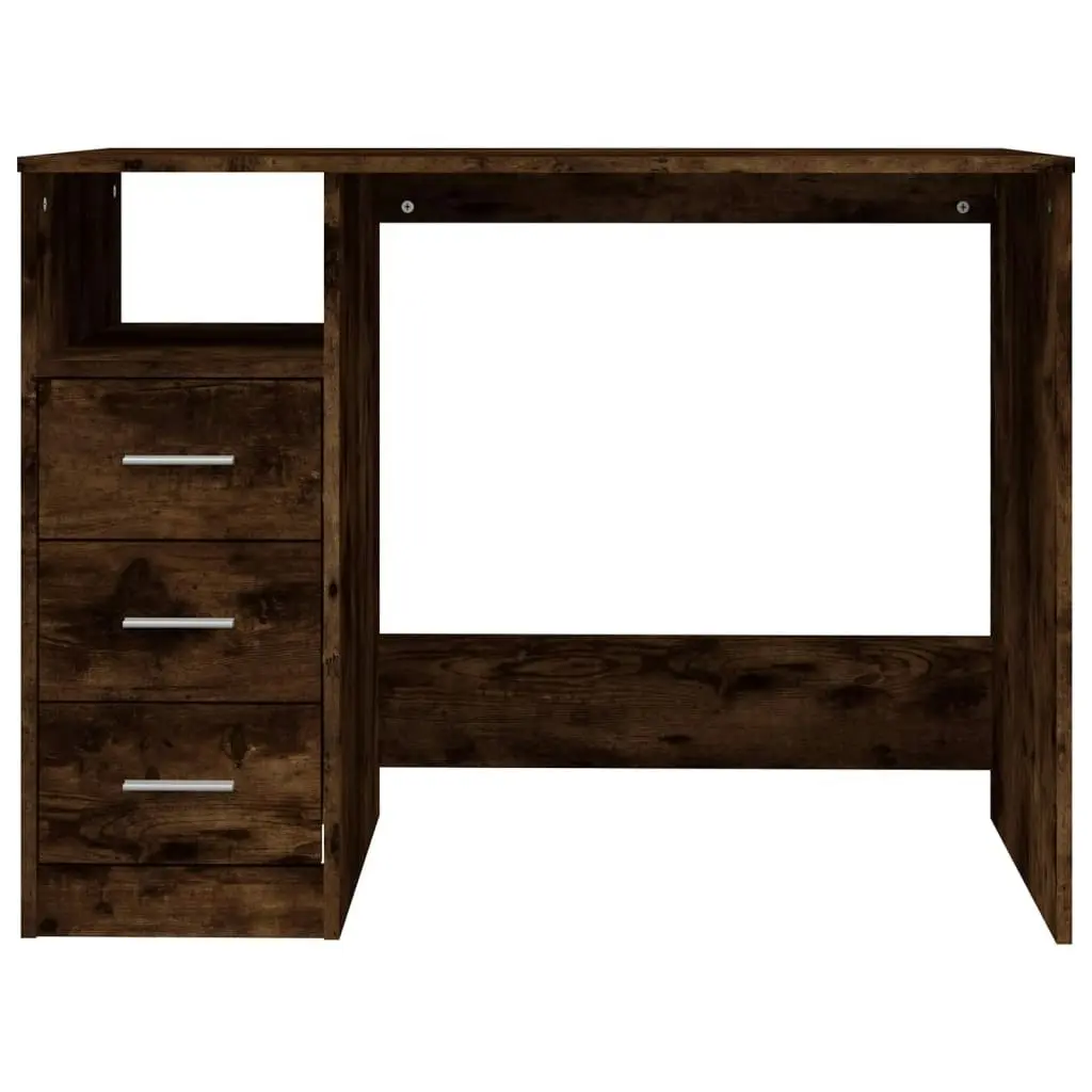 Desk with Drawers Smoked Oak 102x50x76 cm Engineered Wood 823037