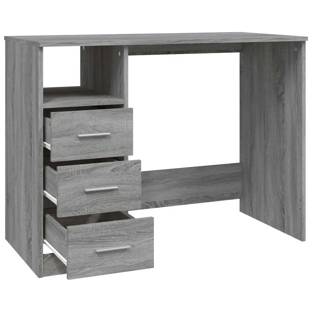 Desk with Drawers Grey Sonoma 102x50x76 cm Engineered Wood 823038