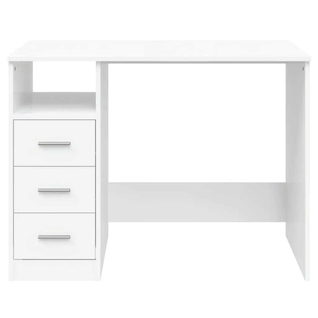 Desk with Drawers White 102x50x76 cm Engineered Wood 823032