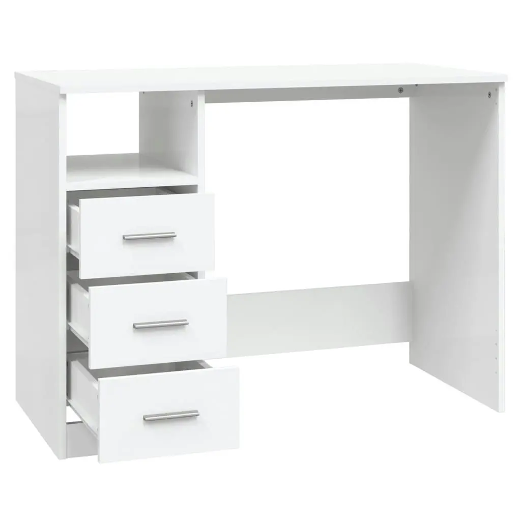 Desk with Drawers White 102x50x76 cm Engineered Wood 823032