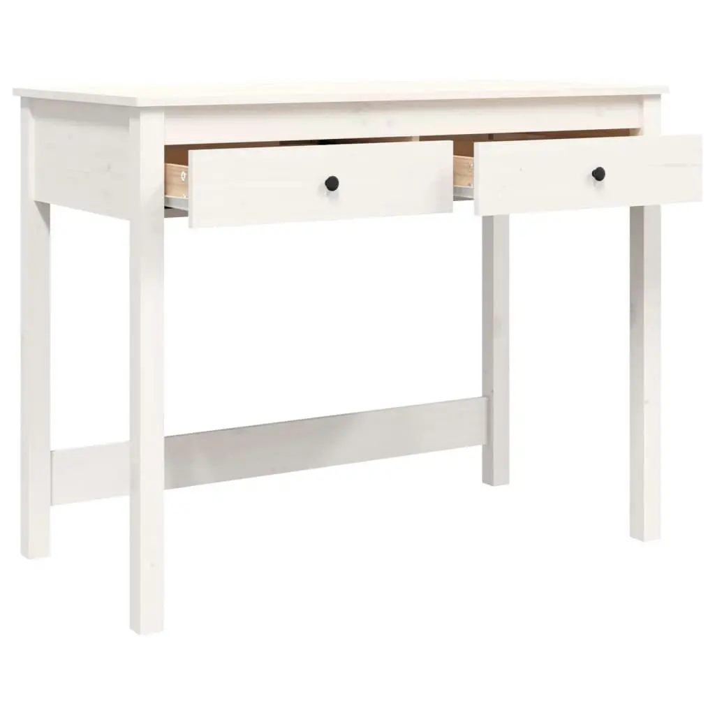 Desk with Drawers White 100x50x78 cm Solid Wood Pine 824644