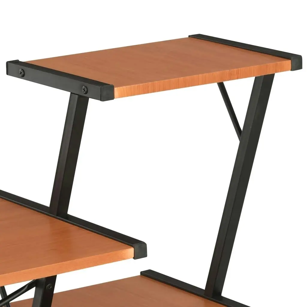 Desk with Shelf Black and Brown 116x50x93 cm 20290