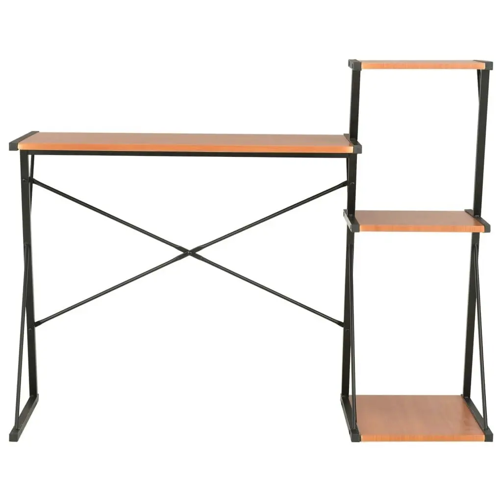 Desk with Shelf Black and Brown 116x50x93 cm 20290