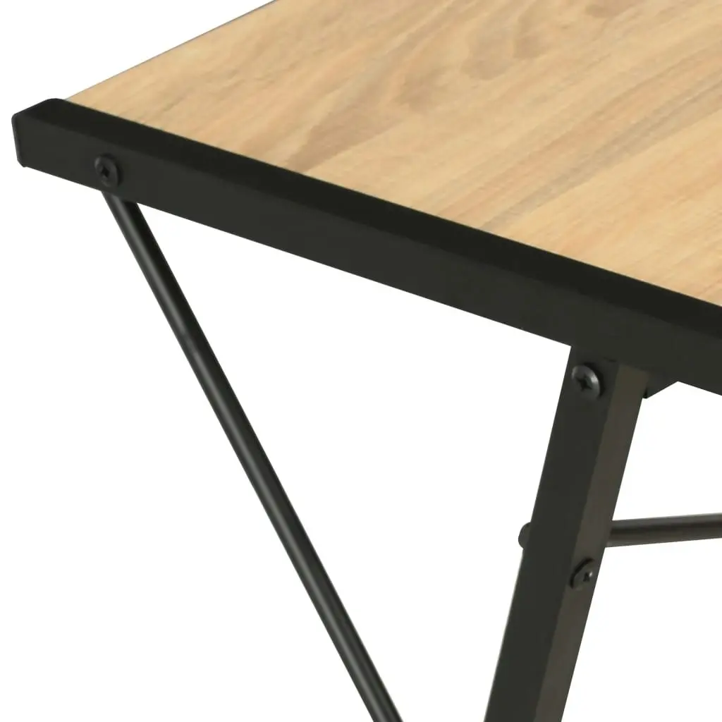 Desk with Shelf Black and Oak 116x50x93 cm 20289