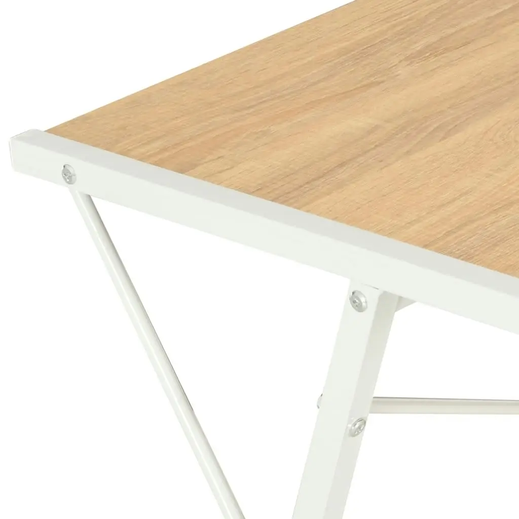 Desk with Shelf White and Oak 116x50x93 cm 20291