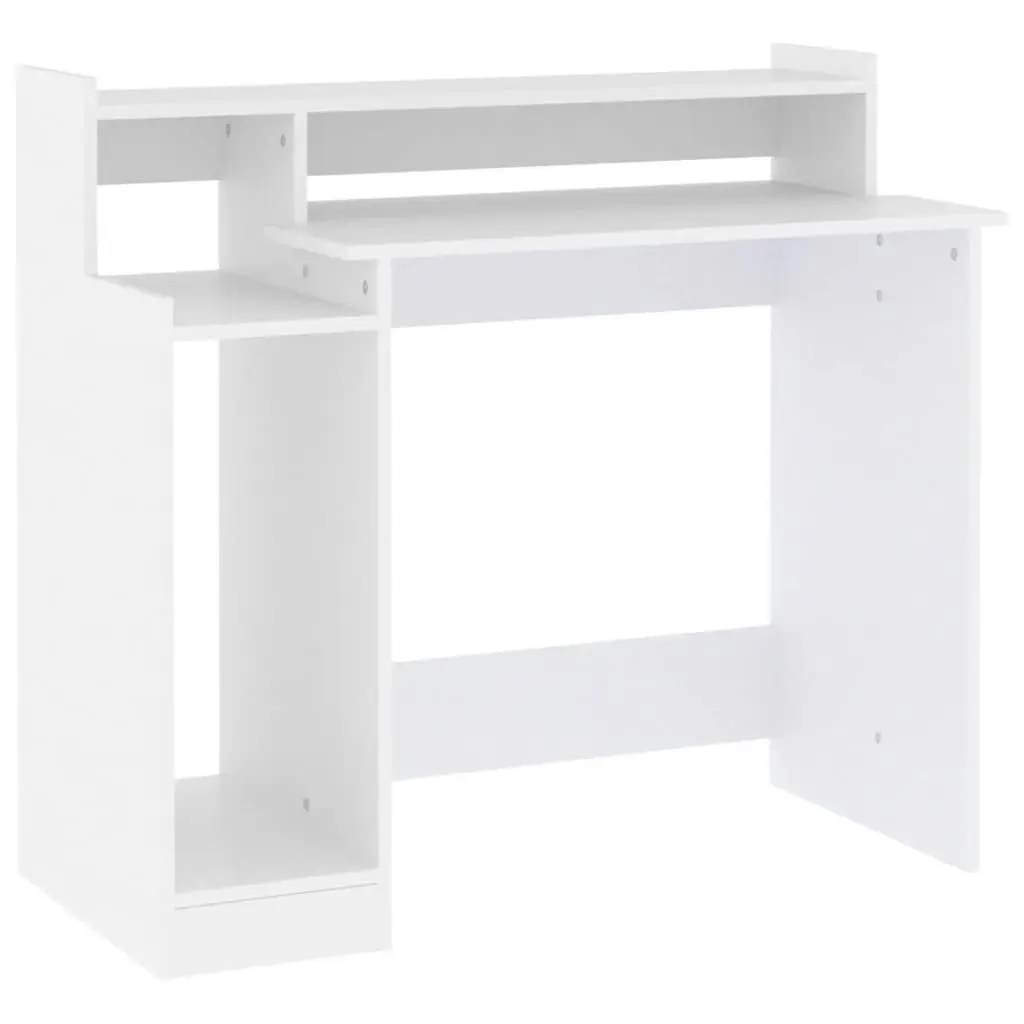 Desk with LED Lights White 97x45x90 cm Engineered Wood 805552