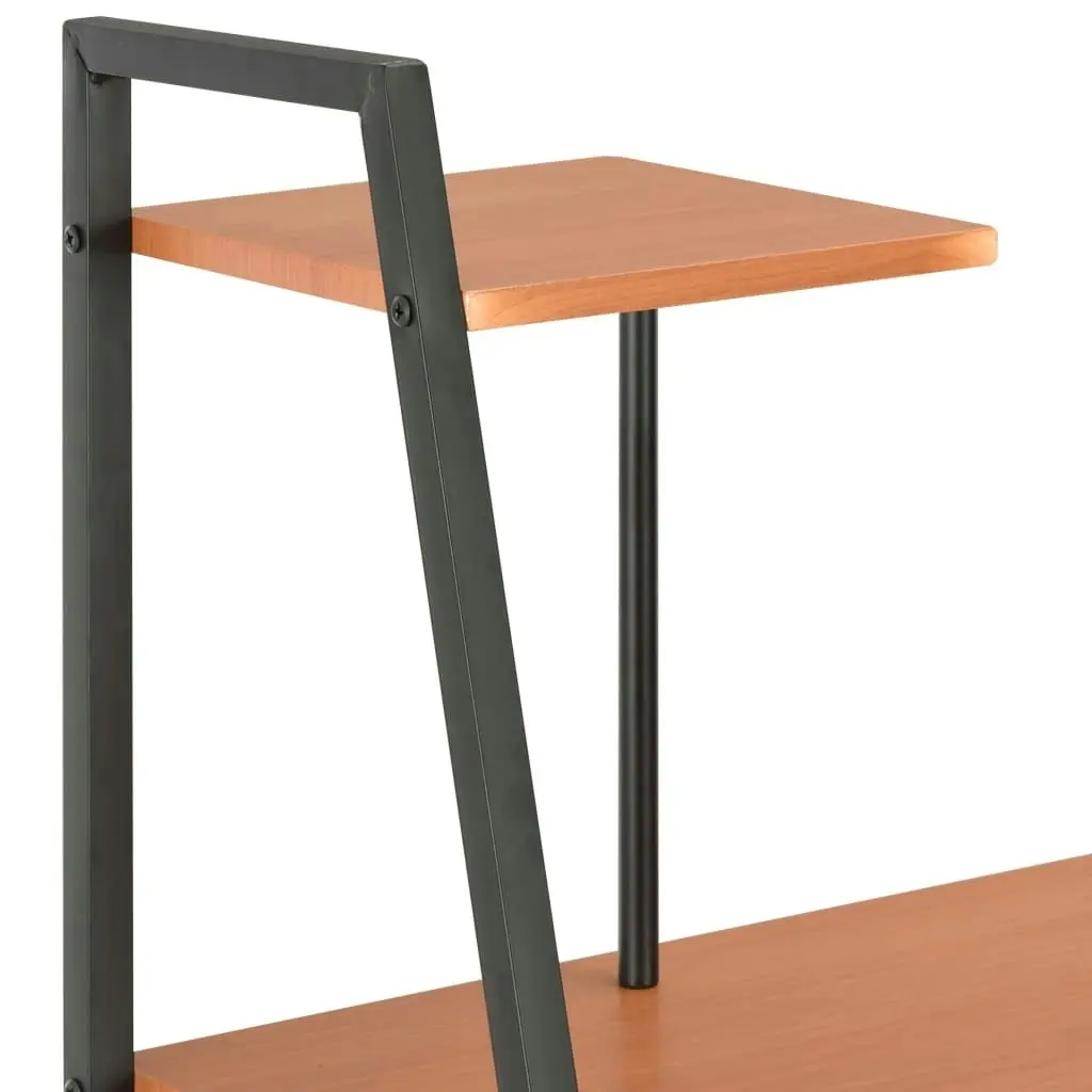 Desk with Shelving Unit Black and Brown 102x50x117 cm 20285