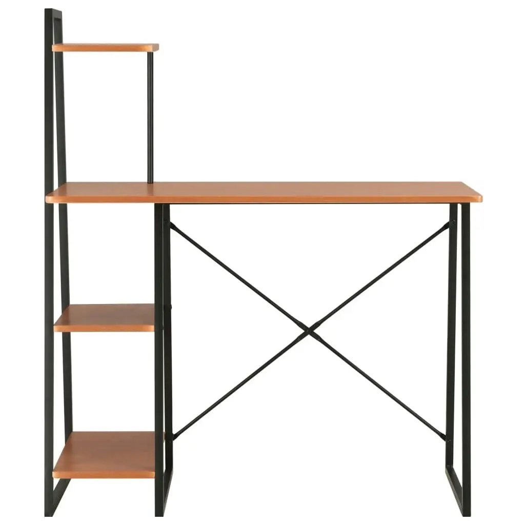 Desk with Shelving Unit Black and Brown 102x50x117 cm 20285