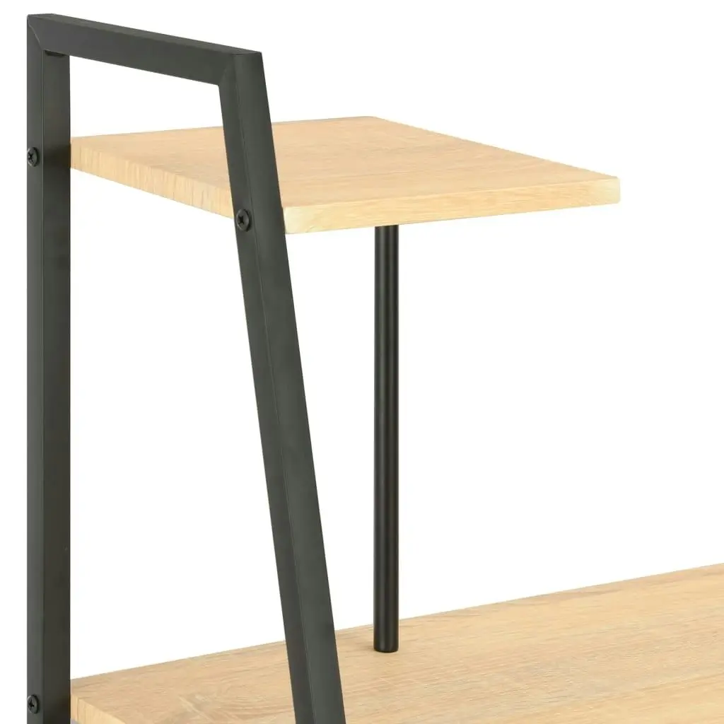 Desk with Shelving Unit Black and Oak 102x50x117 cm 20284