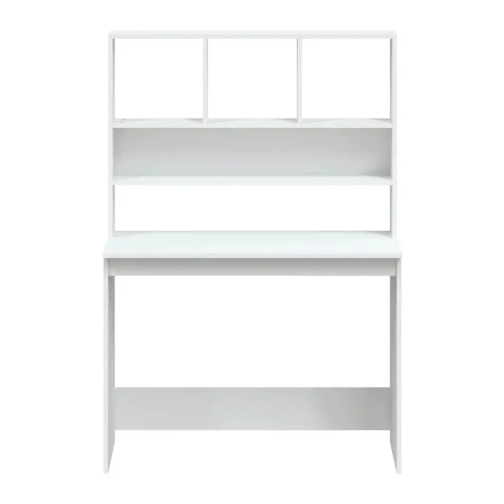 Desk with Shelves White 102x45x148 cm Engineered Wood 823000