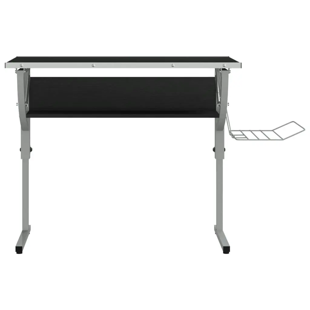 Craft Desk Black and Grey 110x53x(58-87) cm Engineered Wood and Steel 340929