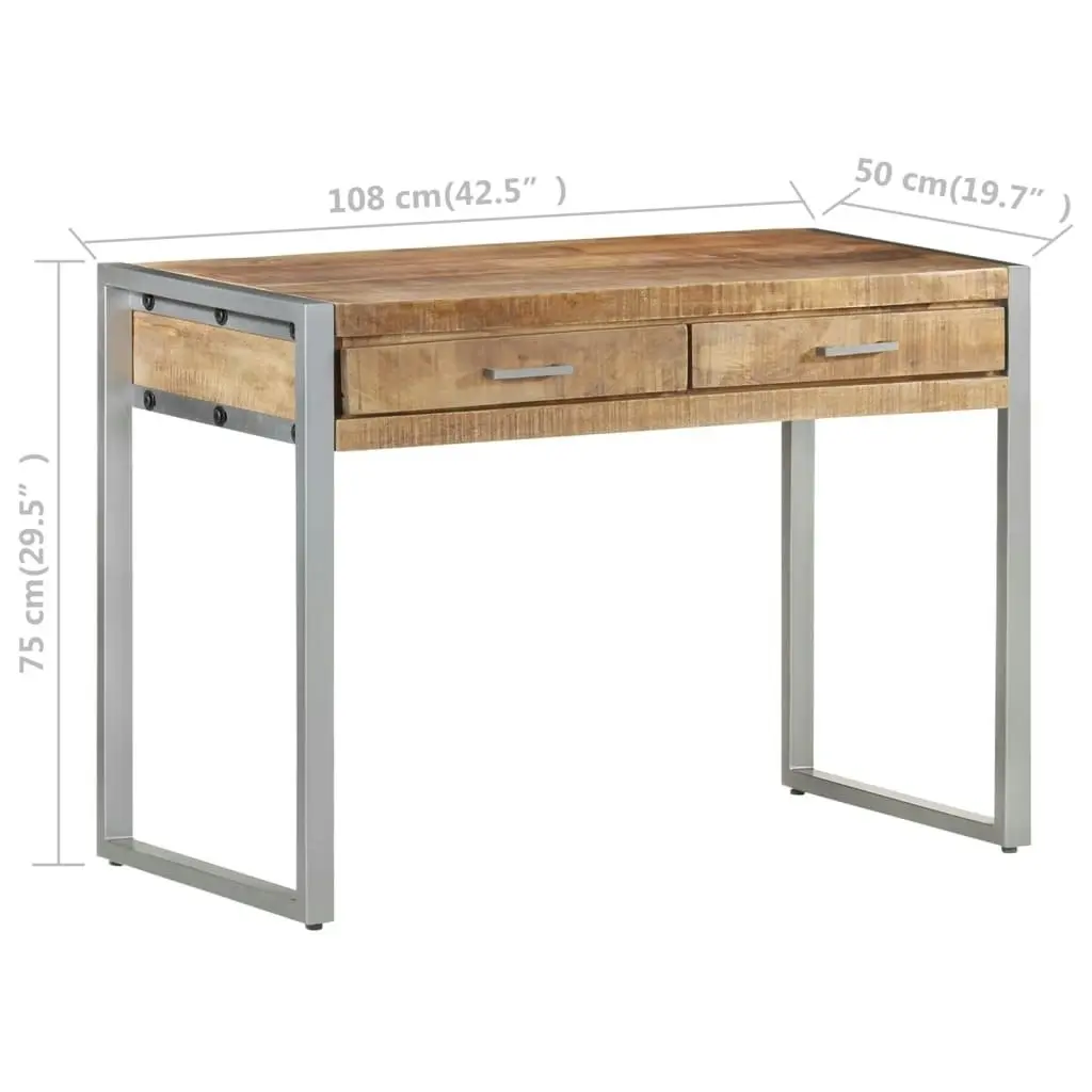 Desk 108x50x75 cm Rough Mango Wood 323491