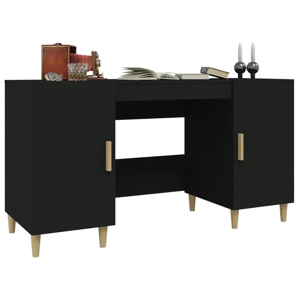 Desk Black 140x50x75 cm Engineered Wood 812763