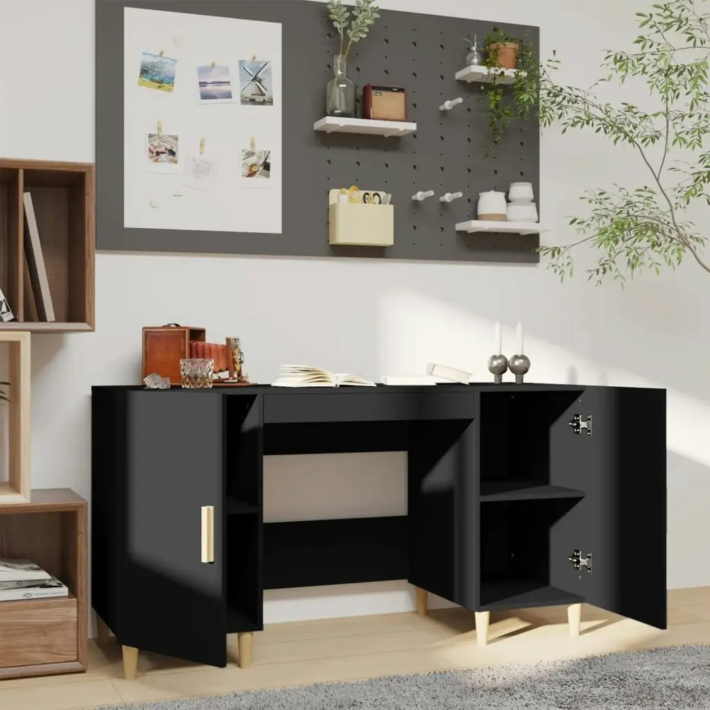 Desk Black 140x50x75 cm Engineered Wood 812763