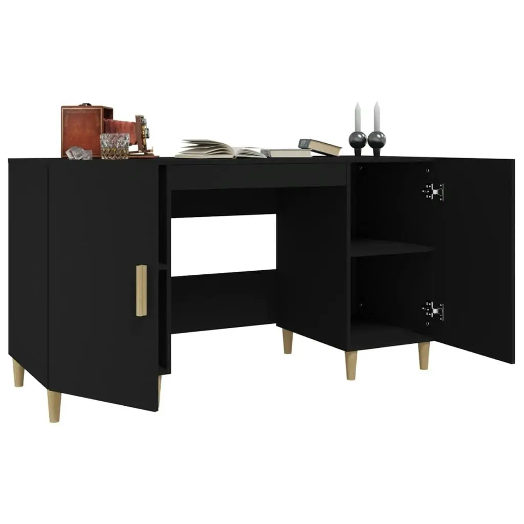 Desk Black 140x50x75 cm Engineered Wood 812763