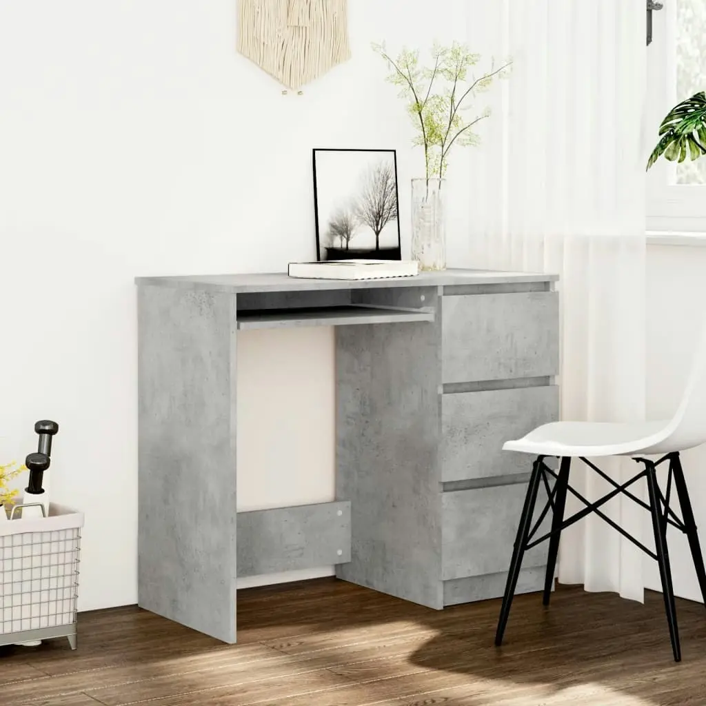 Desk Concrete Grey 90x45x76 cm Engineered Wood 801377