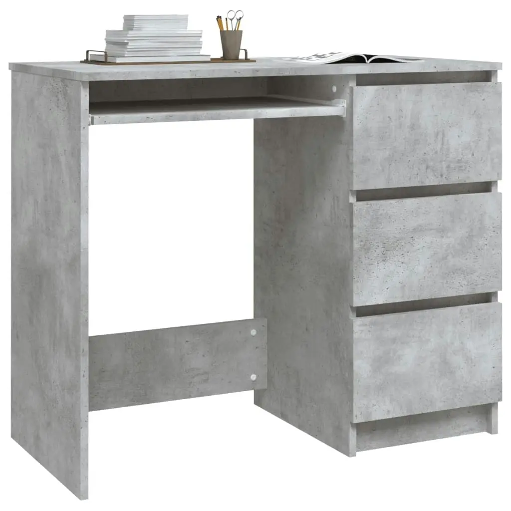 Desk Concrete Grey 90x45x76 cm Engineered Wood 801377