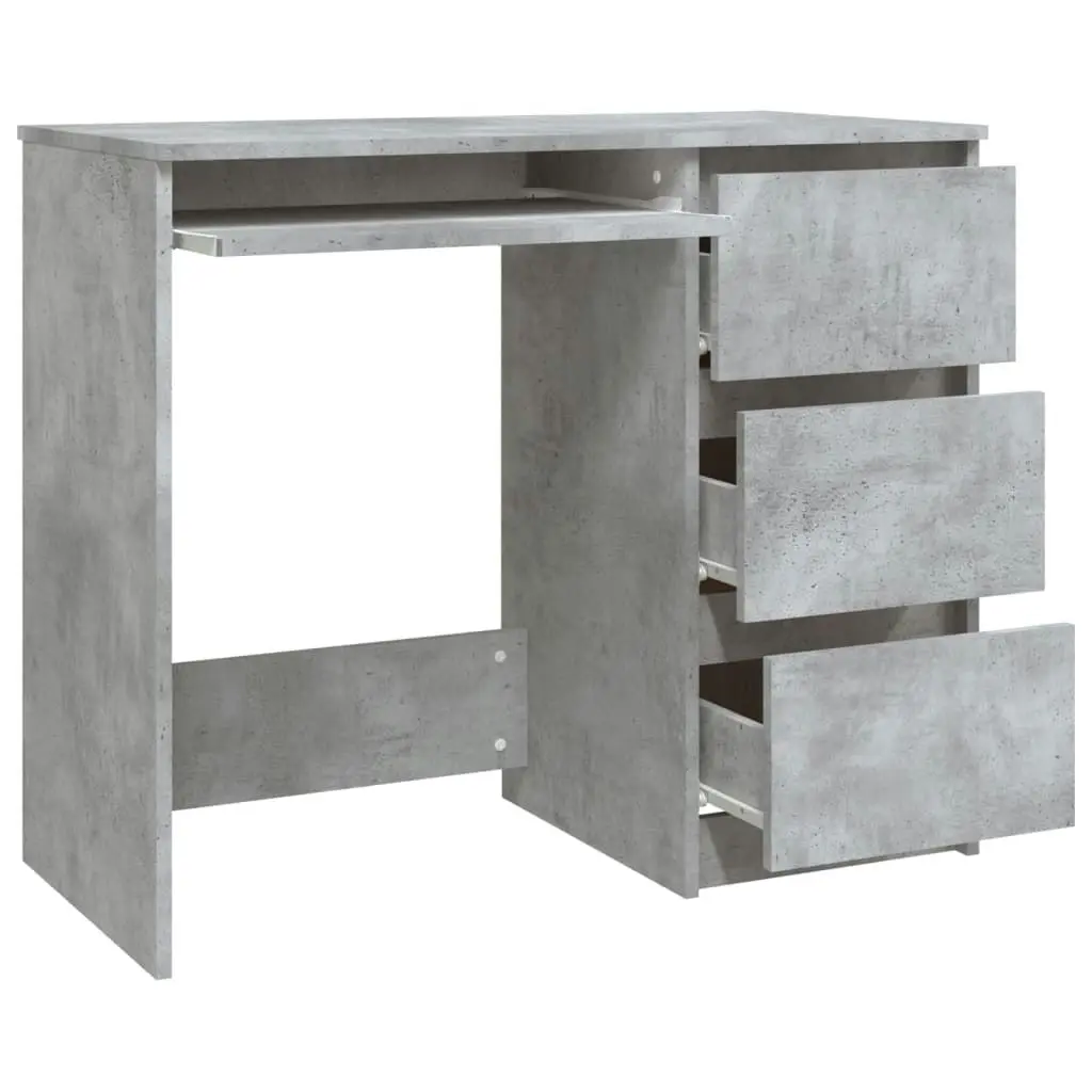 Desk Concrete Grey 90x45x76 cm Engineered Wood 801377