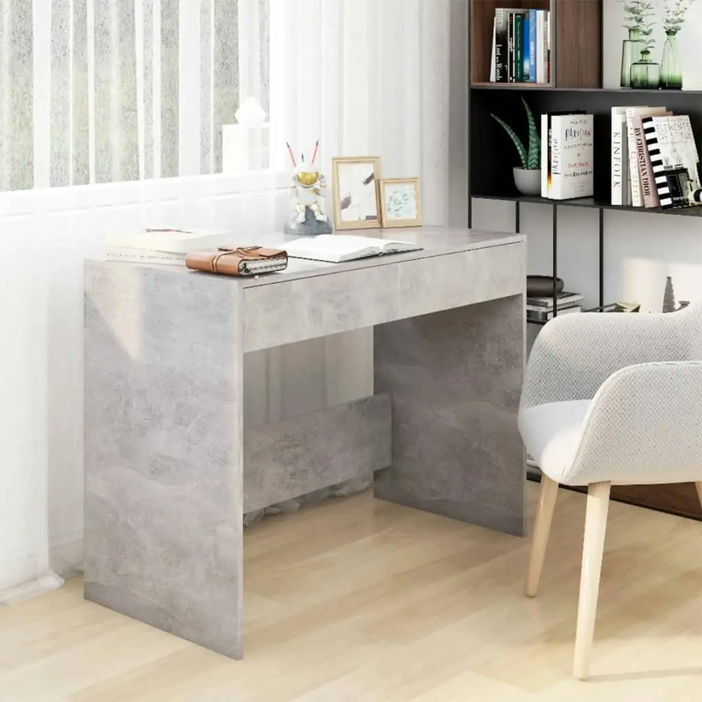 Desk Concrete Grey 101x50x76.5 cm Engineered Wood 809561