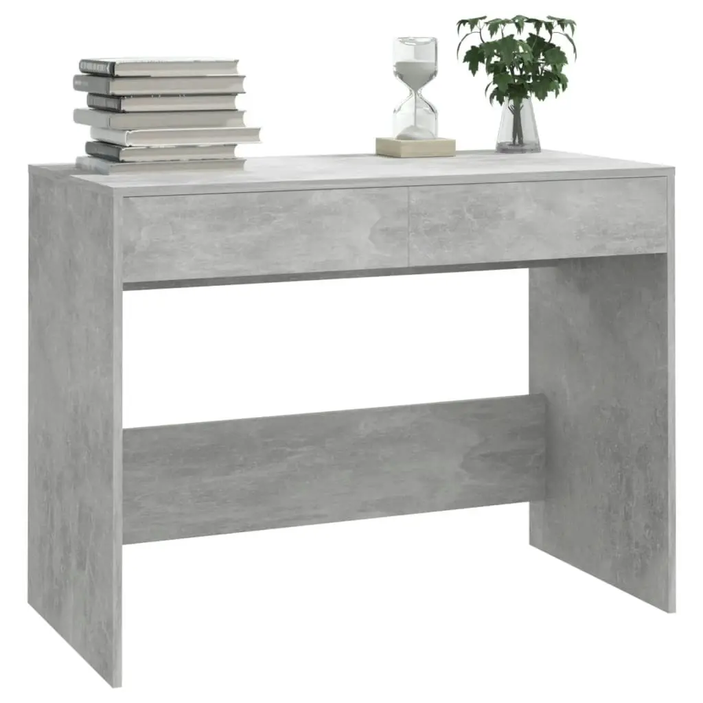 Desk Concrete Grey 101x50x76.5 cm Engineered Wood 809561