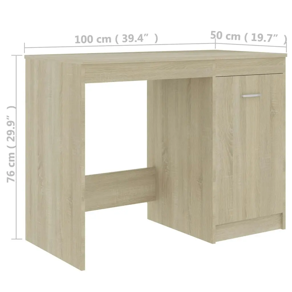 Desk Sonoma Oak 100x50x76 cm Engineered Wood 801799