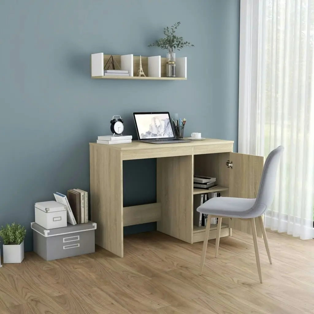 Desk Sonoma Oak 100x50x76 cm Engineered Wood 801799